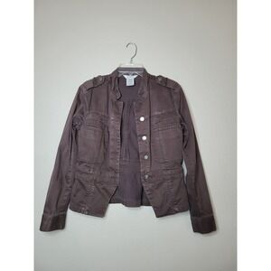 George Stretch Brown Lightweight Jacket Military Style Casual Sz 8